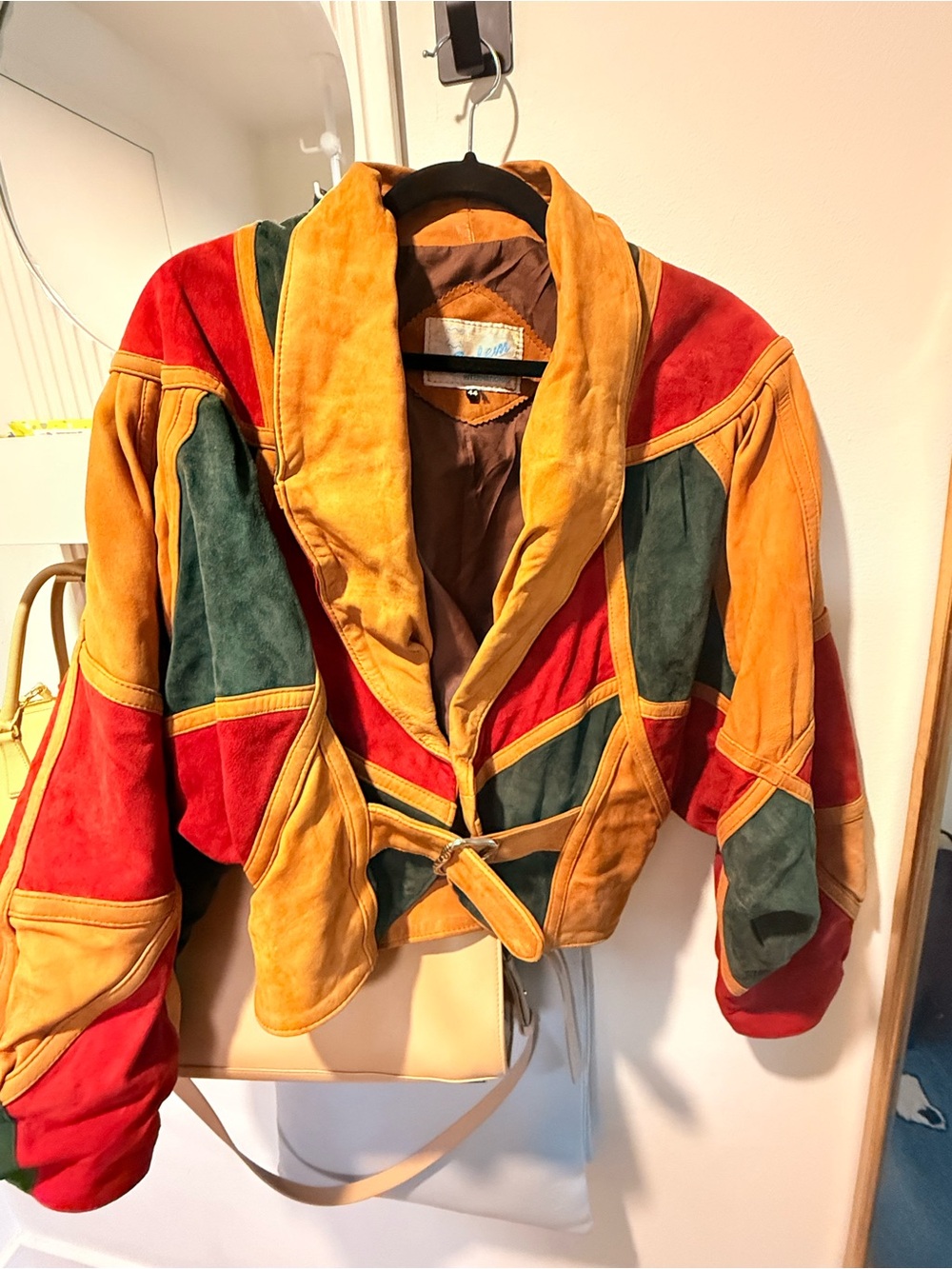 Suede Patchwork Jacket - never been worn, bought at a thrift store in Paris
